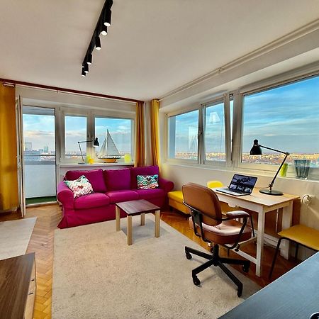 Super Apartment Yellow 2X Metro Fast Wifi 1 Gbs Netflix Panorama Miasta Варшава Екстериор снимка
