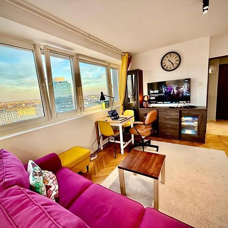 Super Apartment Yellow 2X Metro Fast Wifi 1 Gbs Netflix Panorama Miasta Варшава Екстериор снимка