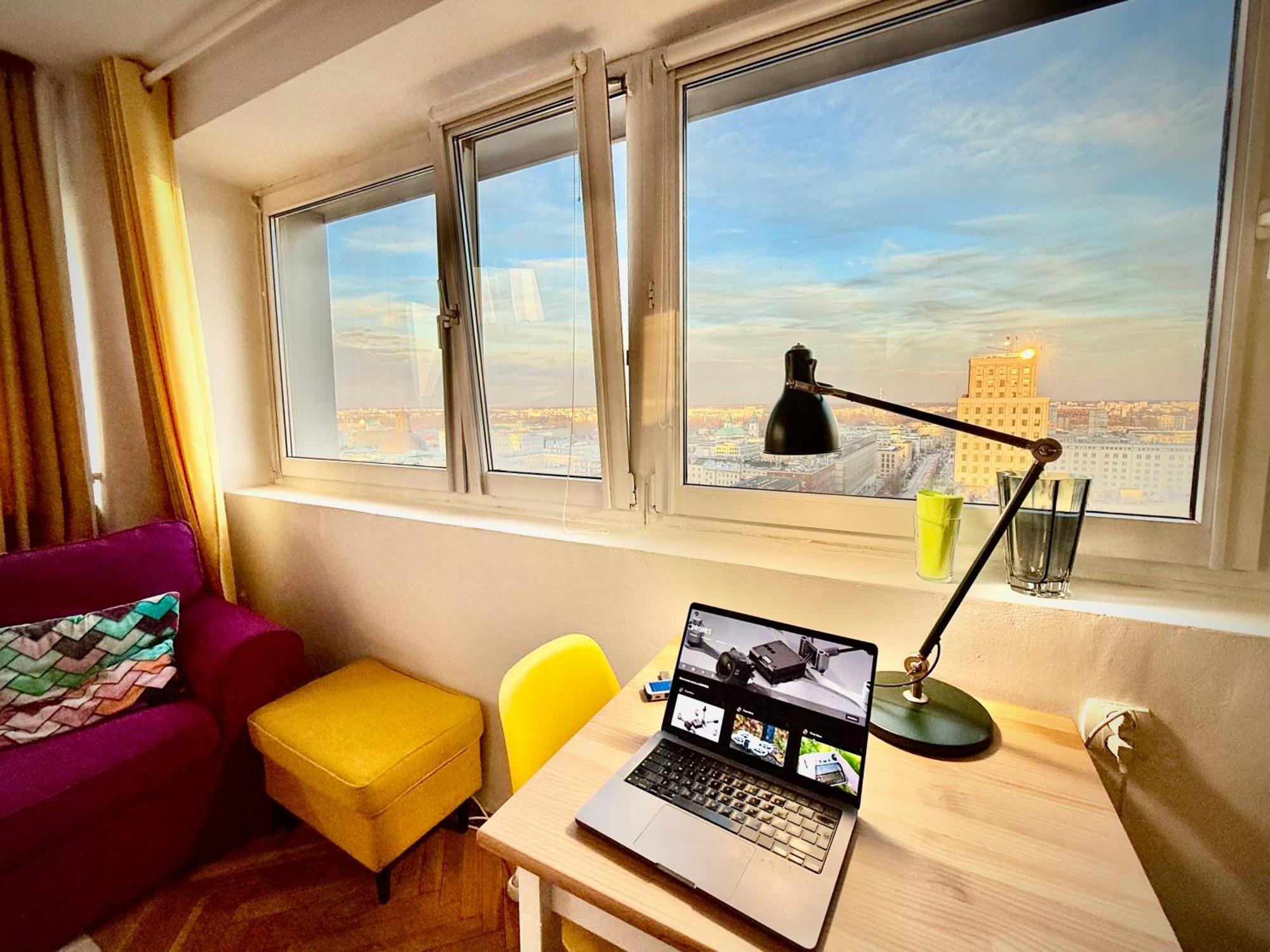 Super Apartment Yellow 2X Metro Fast Wifi 1 Gbs Netflix Panorama Miasta Варшава Екстериор снимка