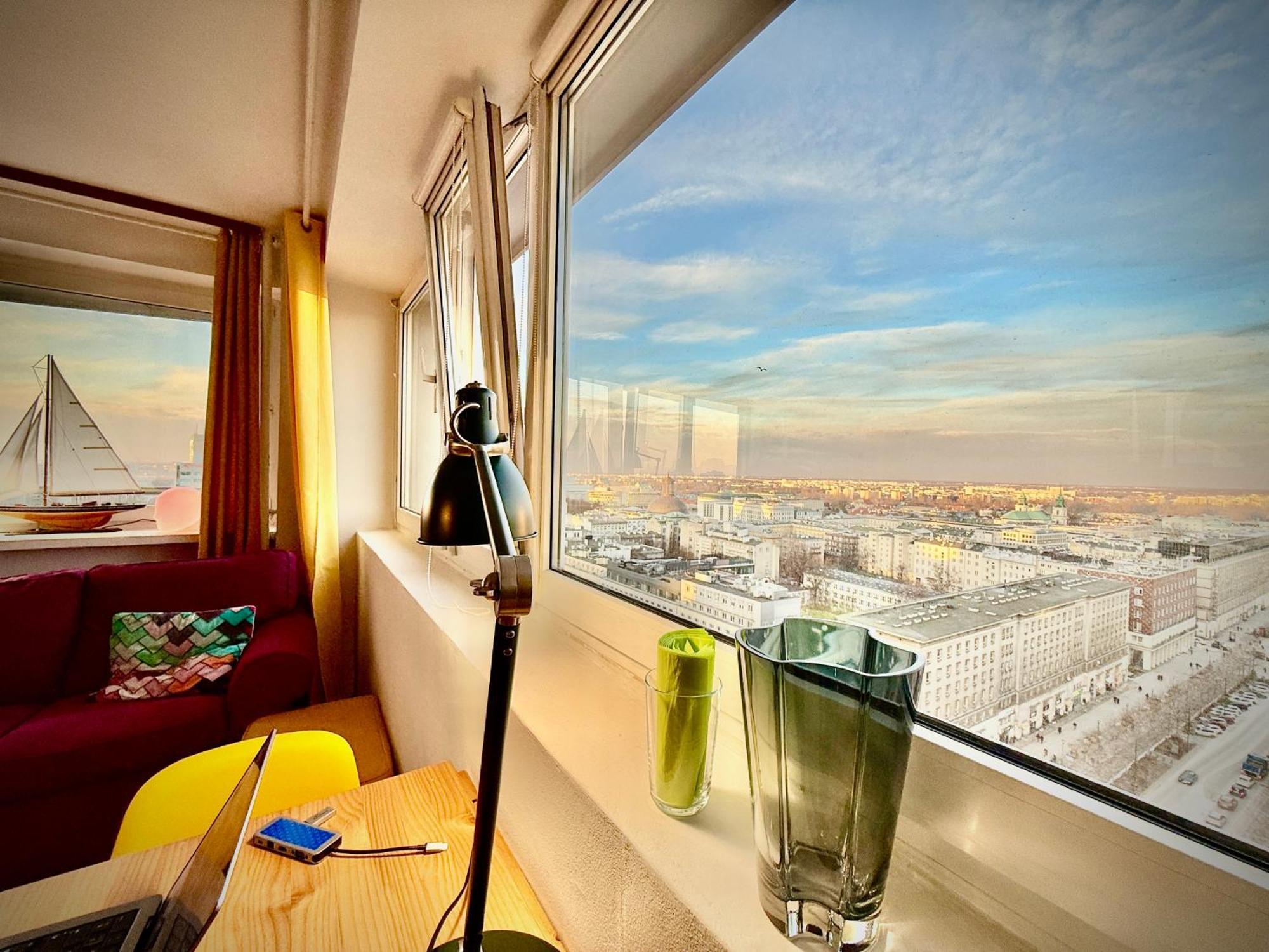 Super Apartment Yellow 2X Metro Fast Wifi 1 Gbs Netflix Panorama Miasta Варшава Екстериор снимка